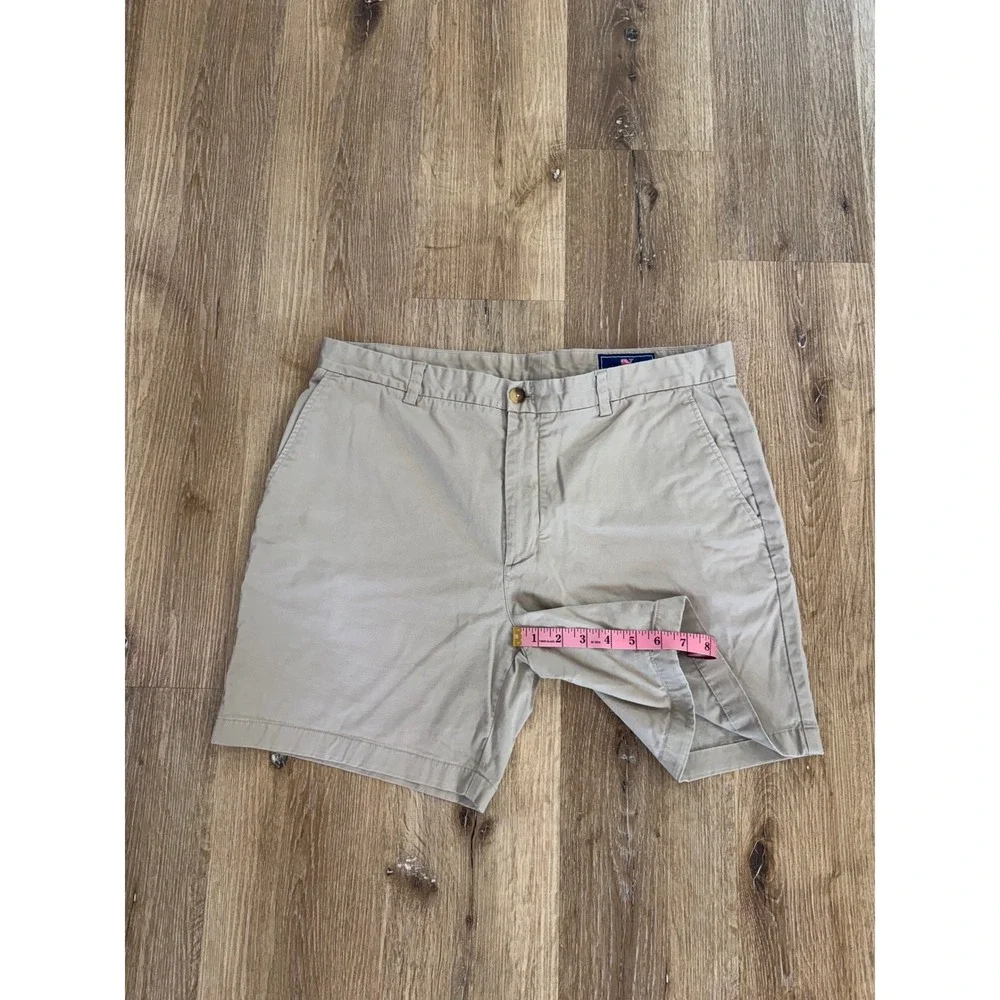 Vineyard Vines Breaker Shorts Mens 38 Tan Khaki Cotton Stretch Preppy Chino Golf